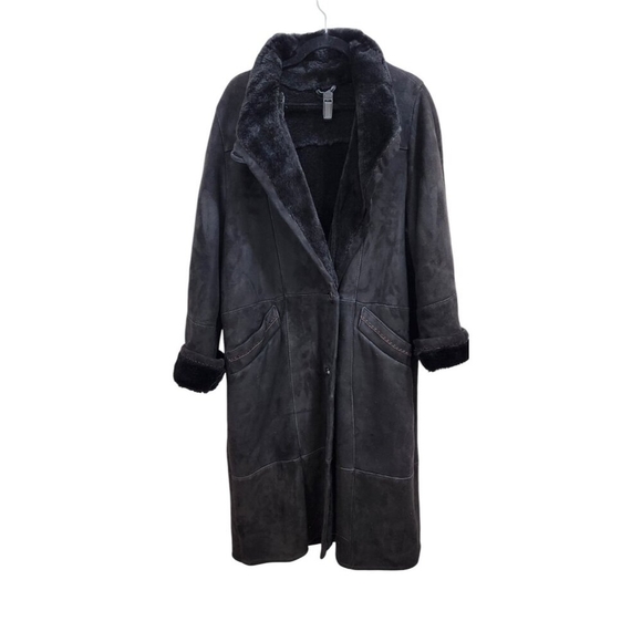 Revillon Shearling coat Black Women's  Size XL - Picture 8 of 14